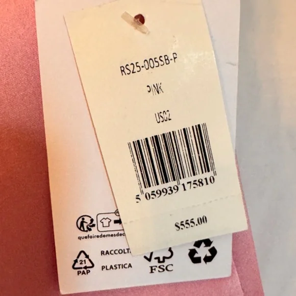 NWT Self-Portrait Pearl Trim Satin Mini Dress Sz US 2 - Picture 9 of 9